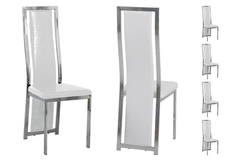 Table ronde 6 chaises chromes - Design