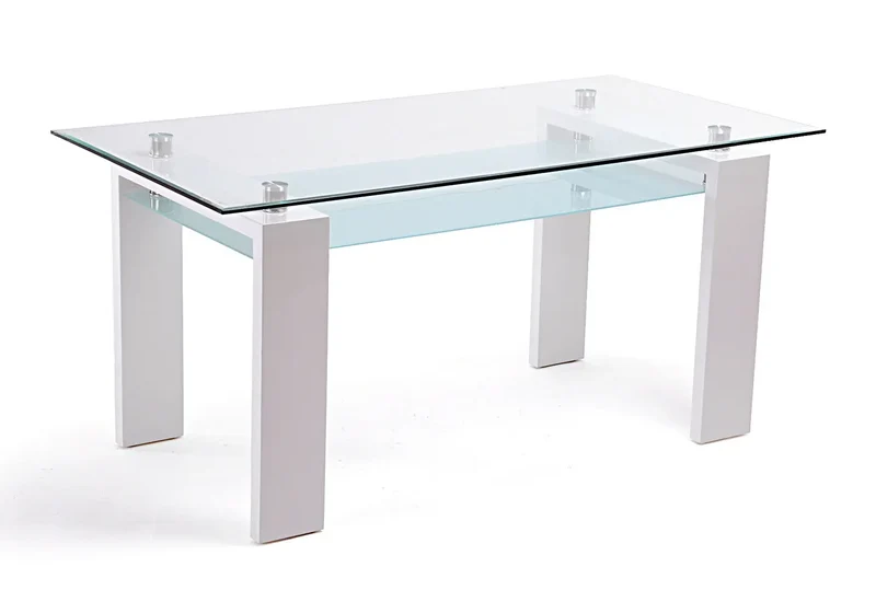 Table laqué blanc 6 chaises gris - Toe