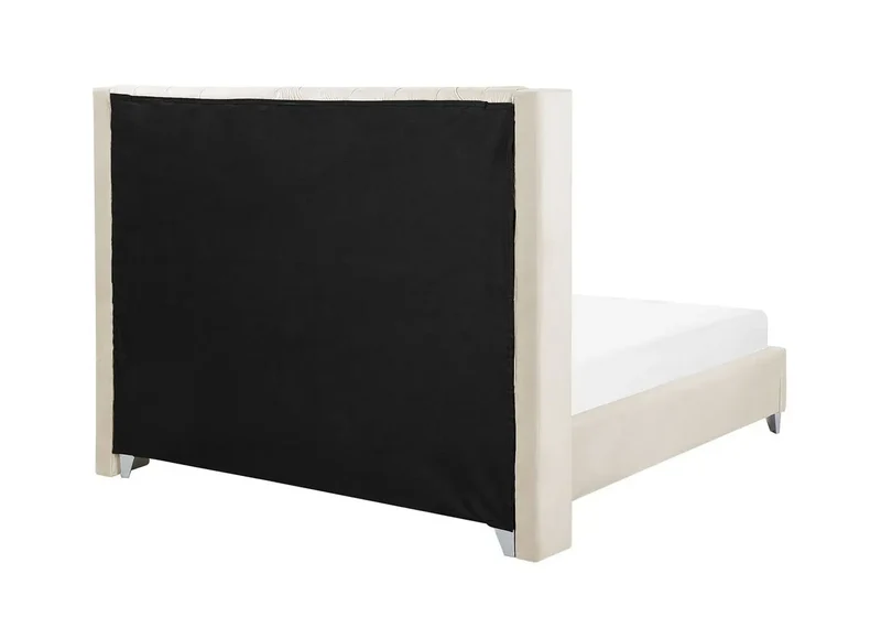 Lit king size velours beige capitonné - Chester