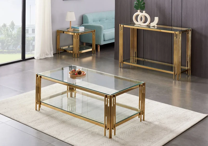 Console dorée verre - Eve