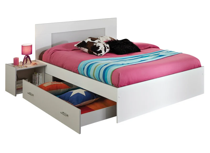 Lit 140 x 190cm Easy Blanc