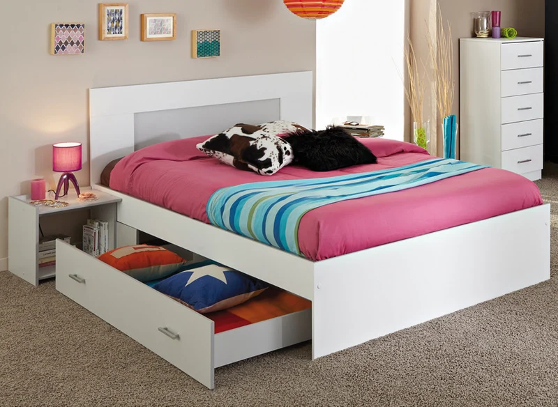 Lit 140 x 190cm Easy Blanc