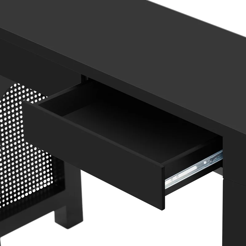 Console noire pieds en rotin 2 tiroirs et avec prises & USB MOMENTUMQUAZ