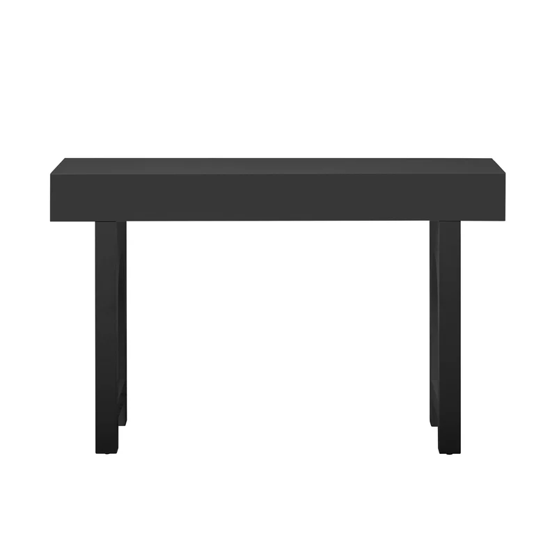 Console noire pieds en rotin 2 tiroirs et avec prises & USB MOMENTUMQUAZ