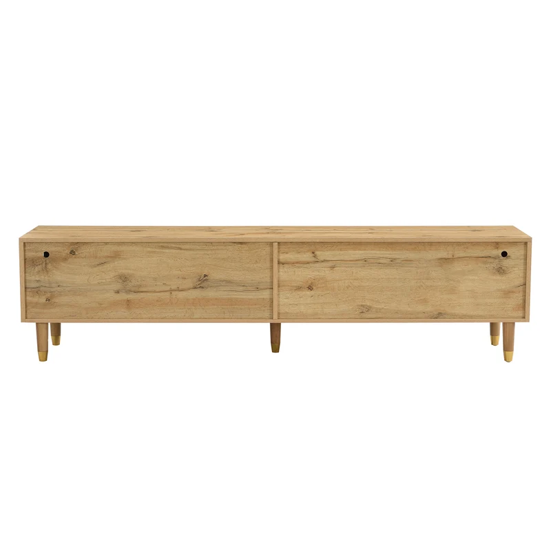 Ensemble meuble TV avec table basse effet bois et éclairage LED 2 pièces COPPERCANYON