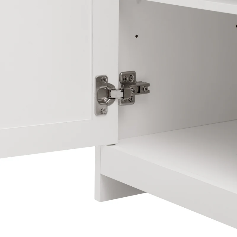Buffet blanc effet bois 4 portes 3 tiroirs style campagne ADJUSTMARBLEONE