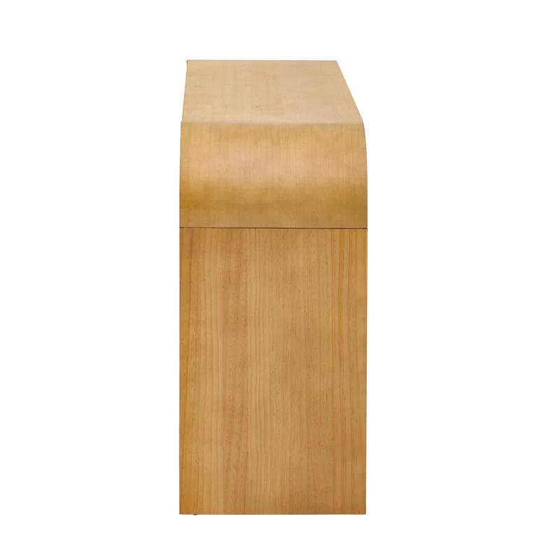 Console effet bois au design courbé et épuré avec 2 tiroirs 120x35,5cm CASCADEINFINIXX