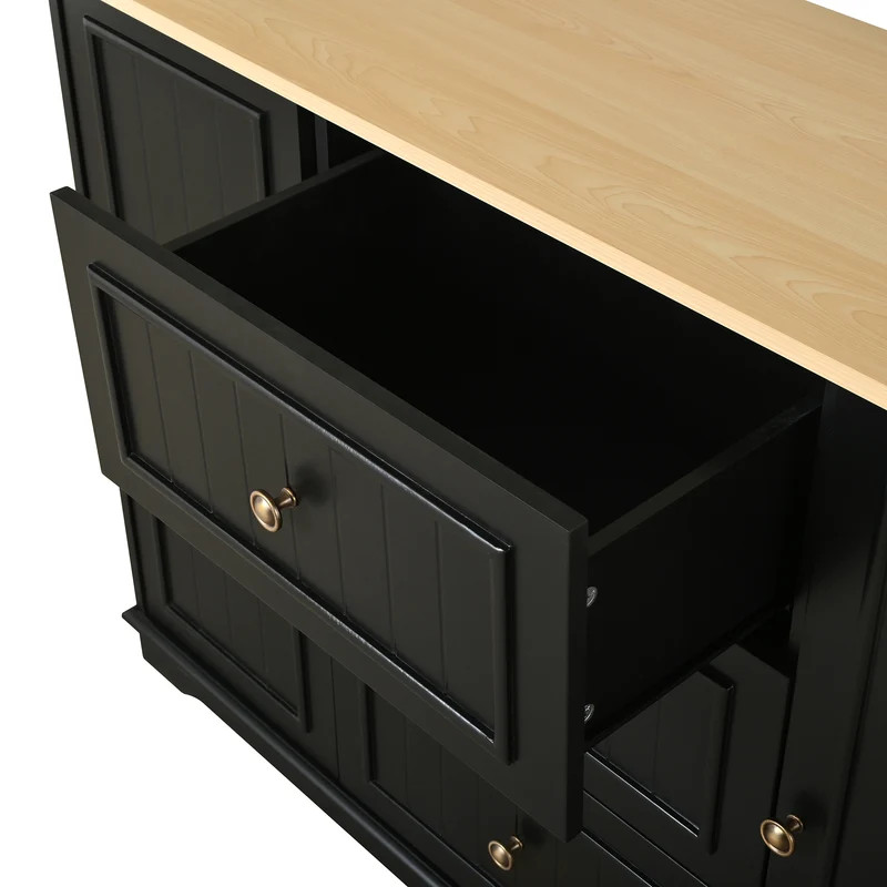 Buffet charme noir 3 tiroirs et 2 portes CASCADEINFIN