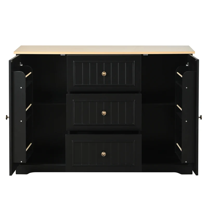 Buffet charme noir 3 tiroirs et 2 portes CASCADEINFIN