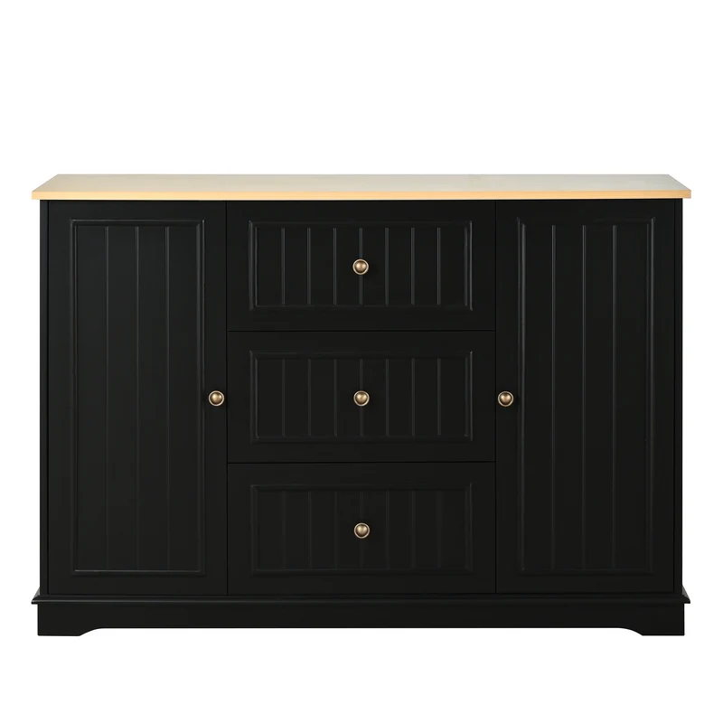 Buffet charme noir 3 tiroirs et 2 portes CASCADEINFIN