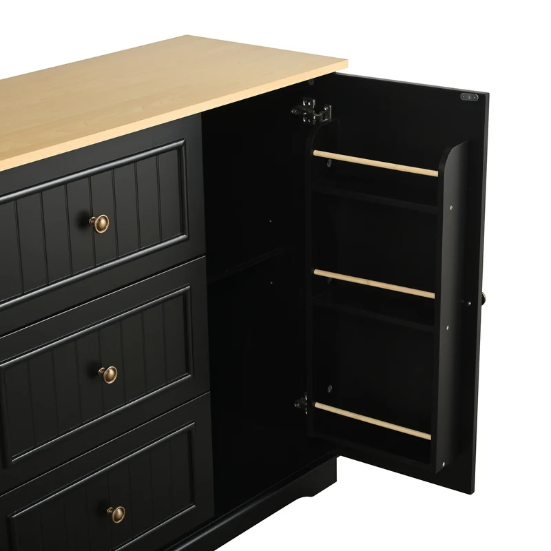 Buffet charme noir 3 tiroirs et 2 portes CASCADEINFIN