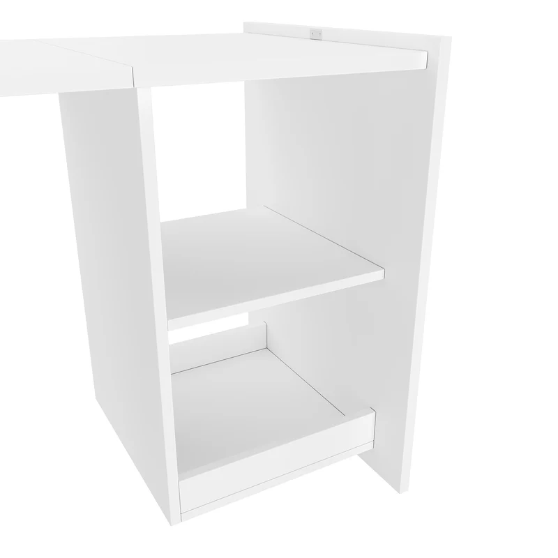 Bureau blanc retractable avec rangement et roulettes MOMENTUMNEXX