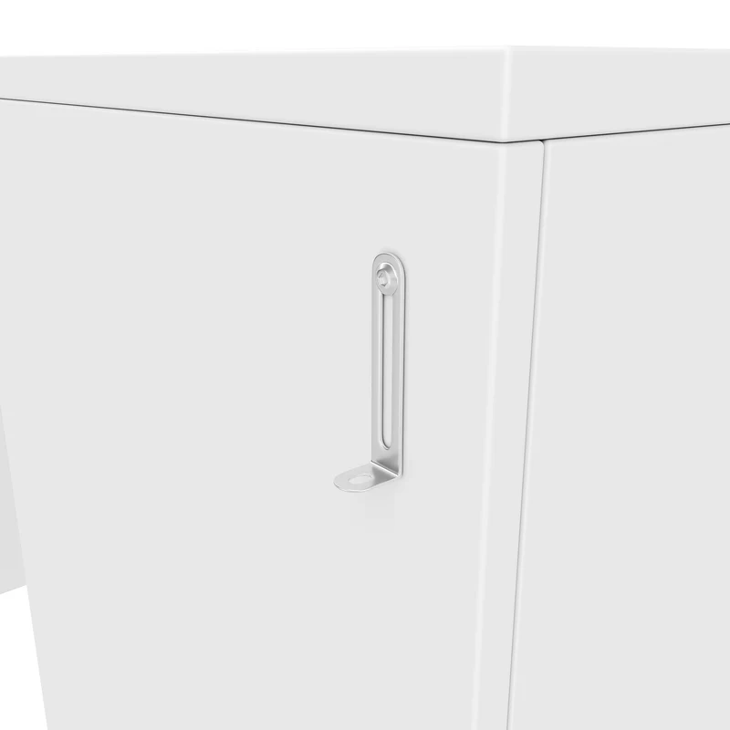 Bureau blanc retractable avec rangement et roulettes MOMENTUMNEXX