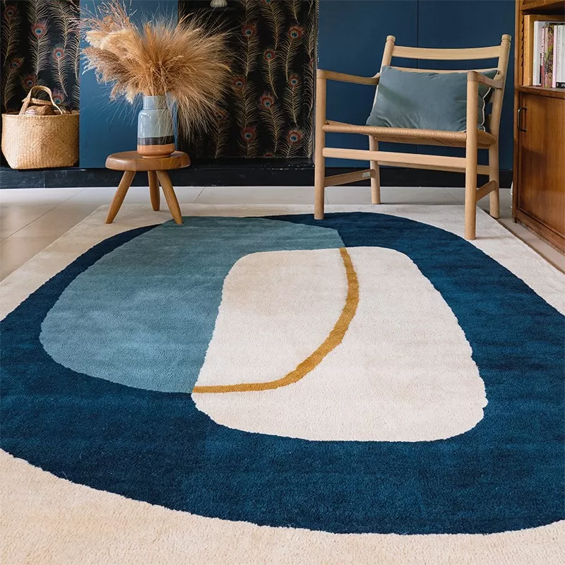 Tapis Inclusion Bleu Orage