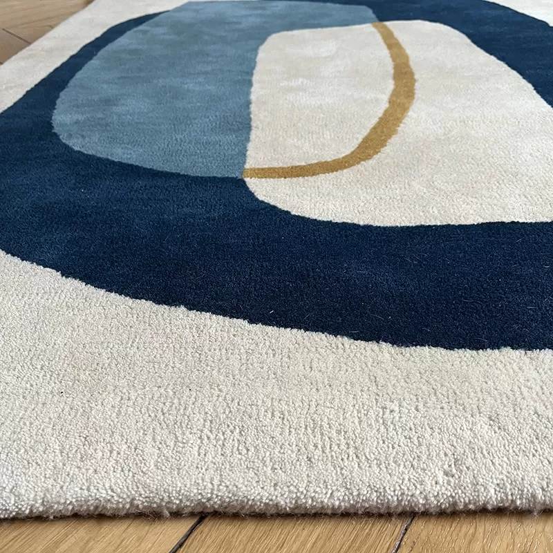 Tapis Inclusion Bleu Orage