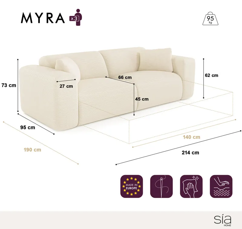Canapé convertible express matelas Dunlopillo 140cm MYRA Tissu tramé