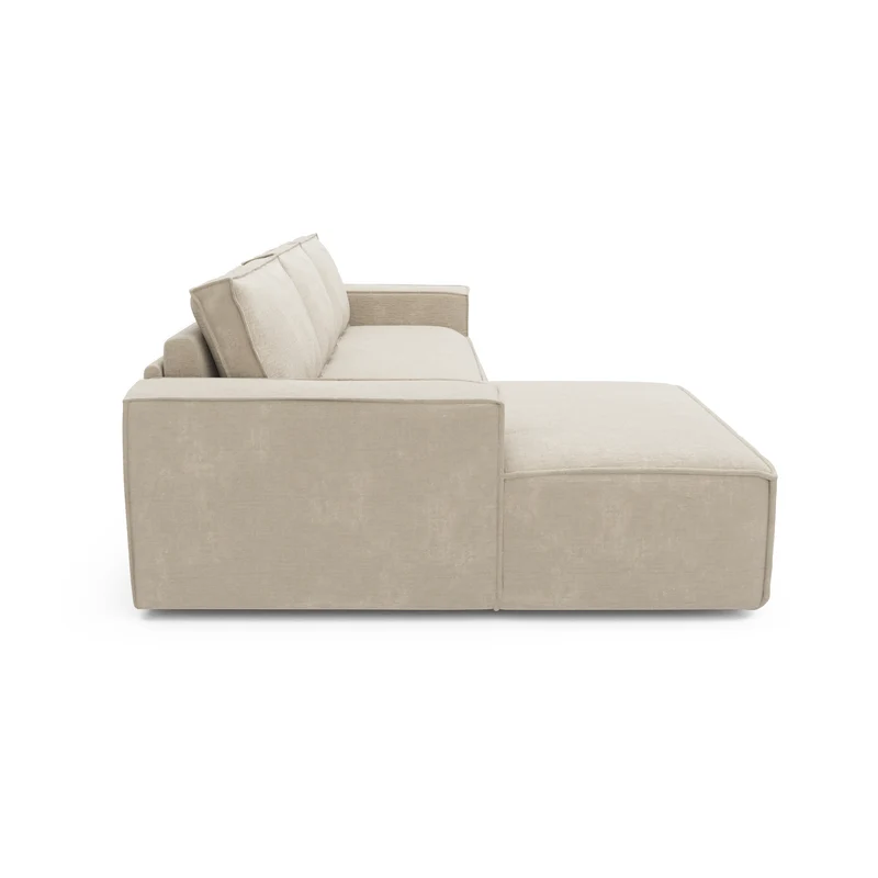 Canapé convertible angle gauche matelas Dunlopillo 140cm JOAN Velours à motifs