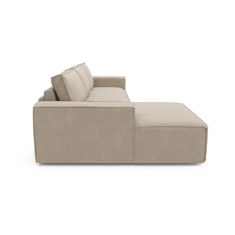 Canapé convertible angle gauche matelas Dunlopillo 140cm JOAN Velours à motifs