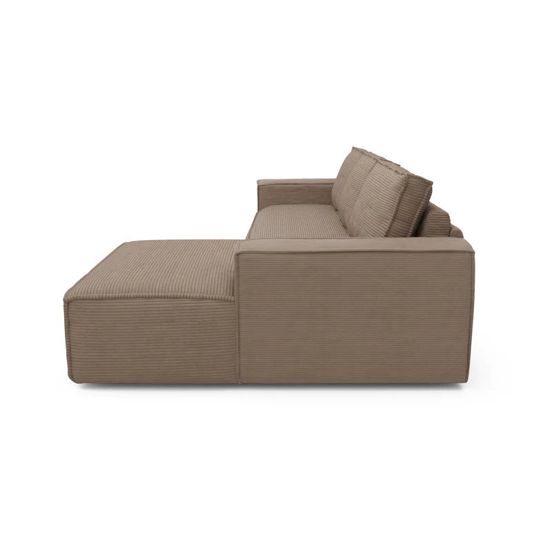 Canapé convertible angle droit matelas Dunlopillo 140cm JOAN Velours côtelé