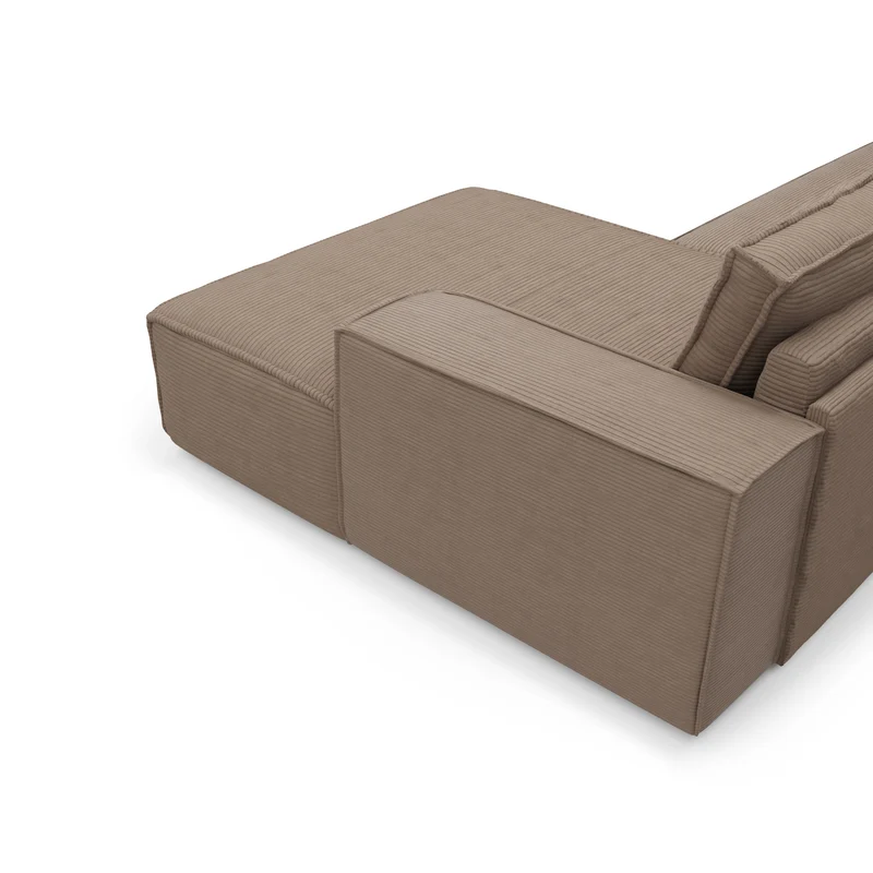 Canapé convertible angle droit matelas Dunlopillo 140cm JOAN Velours côtelé