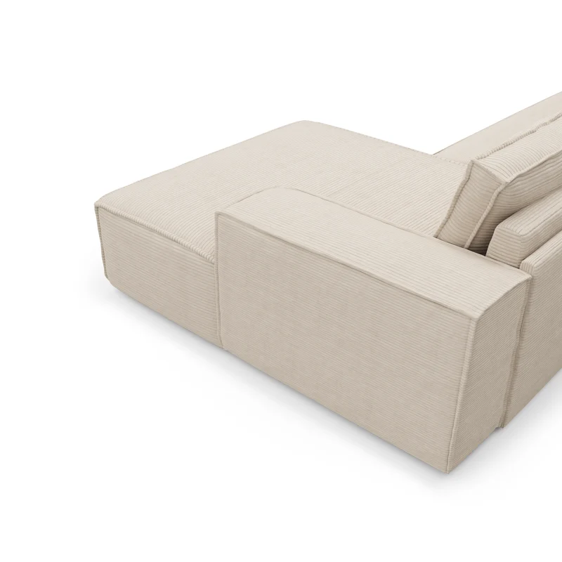 Canapé convertible angle droit matelas Dunlopillo 140cm JOAN Velours côtelé