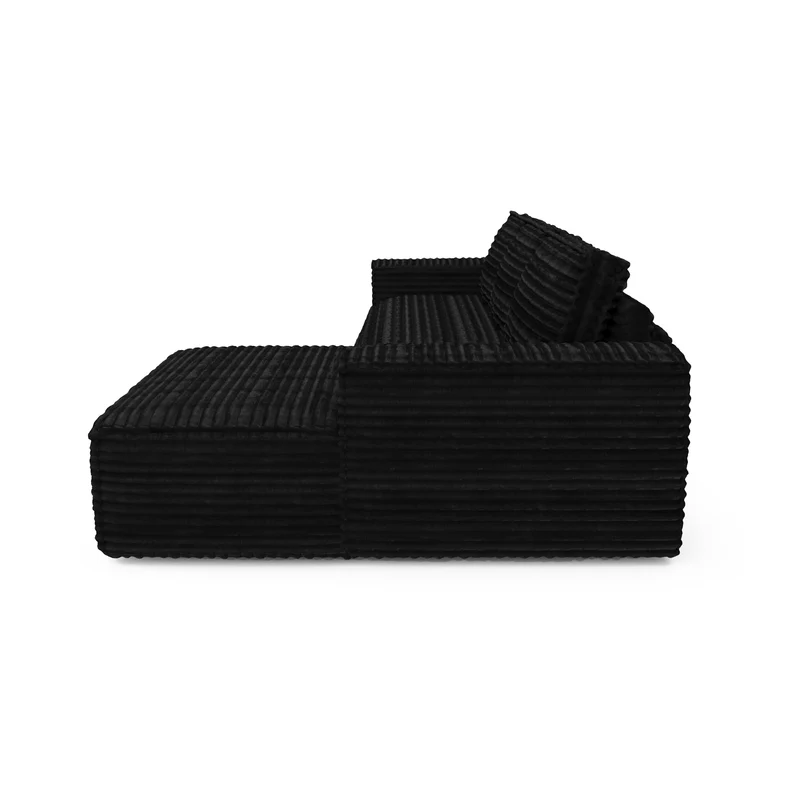 Canapé convertible angle droit matelas Dunlopillo 140cm JOAN Velours côtelé XXL