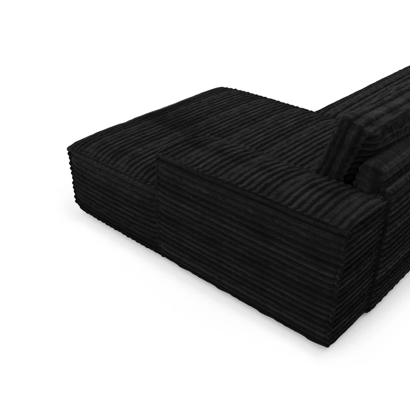 Canapé convertible angle droit matelas Dunlopillo 140cm JOAN Velours côtelé XXL