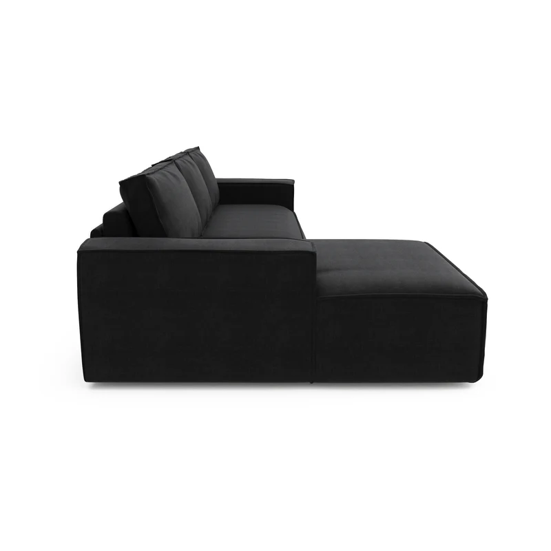 Canapé convertible angle gauche matelas Dunlopillo 140cm JOAN Velours