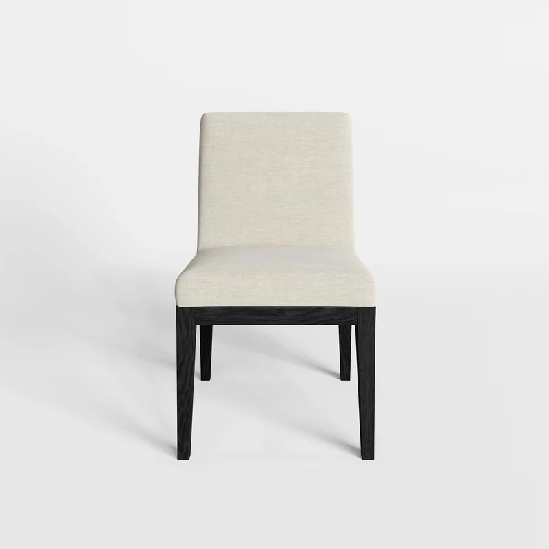 Lot de 2 chaises LOUISA Velours pieds bois noir