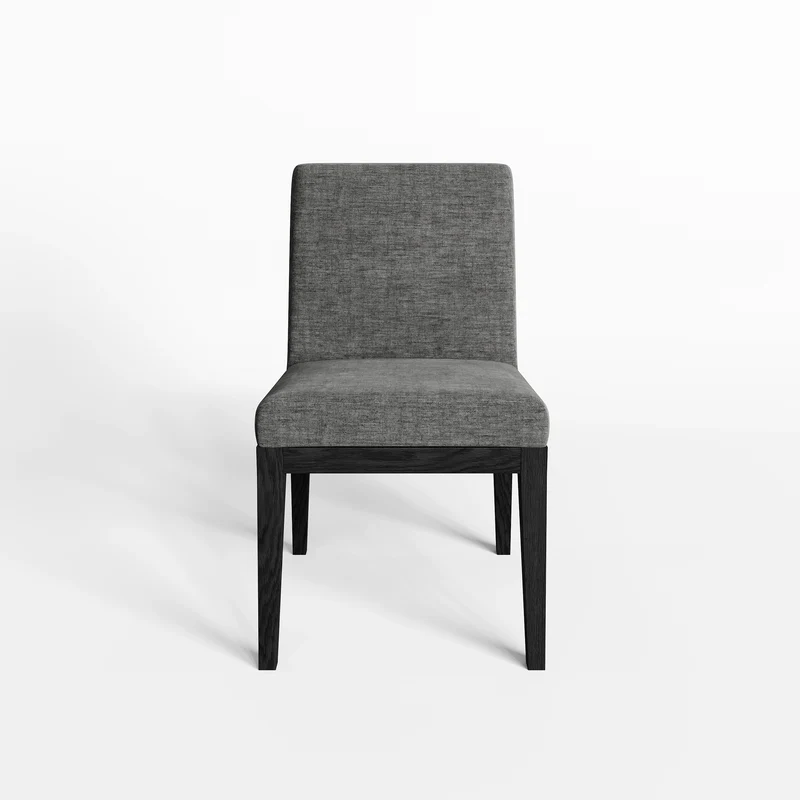 Lot de 2 chaises LOUISA Velours pieds bois noir