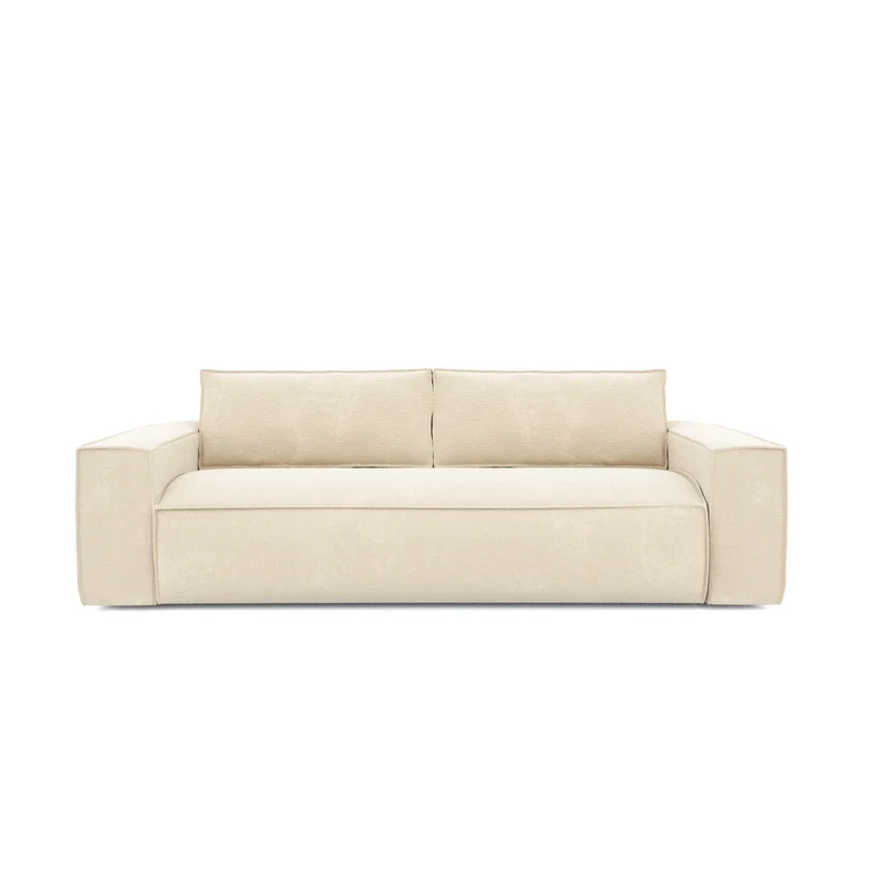 Canapé convertible express JOAN Velours à motifs - Matelas Dunlopillo 160cm