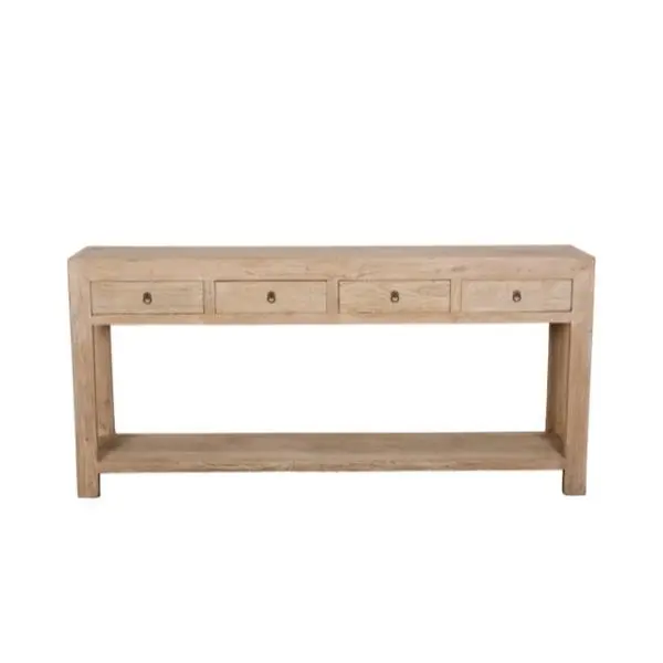Console 4 tiroirs en orme ancien