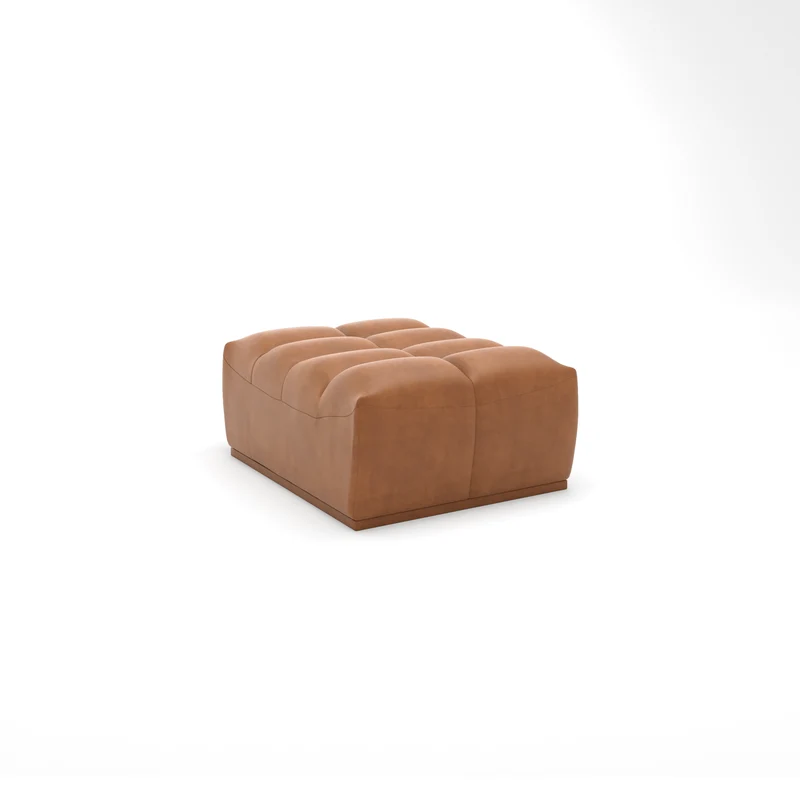 Pouf modulable JODY Tissu effet cuir vintage