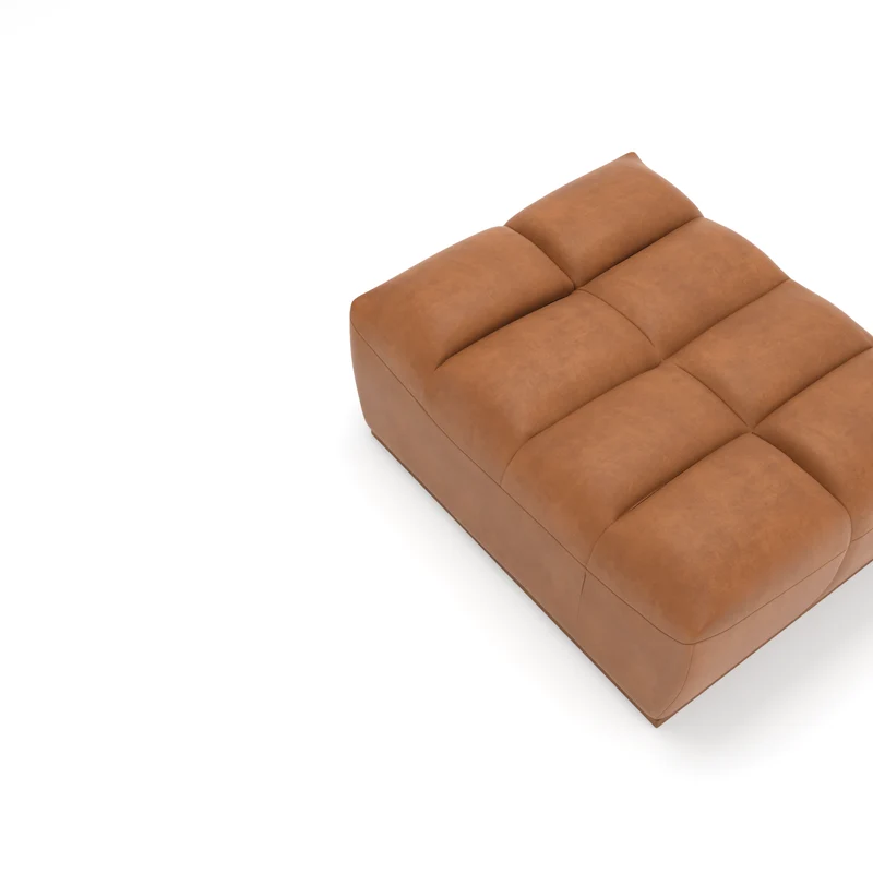 Pouf modulable JODY Tissu effet cuir vintage