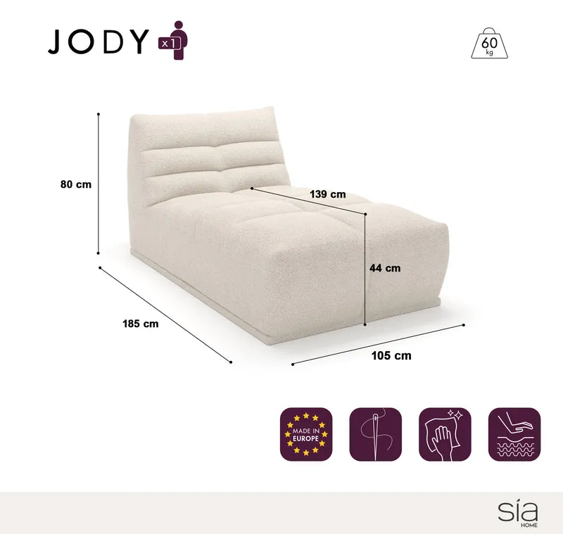Méridienne modulable JODY Tissu effet cuir vintage