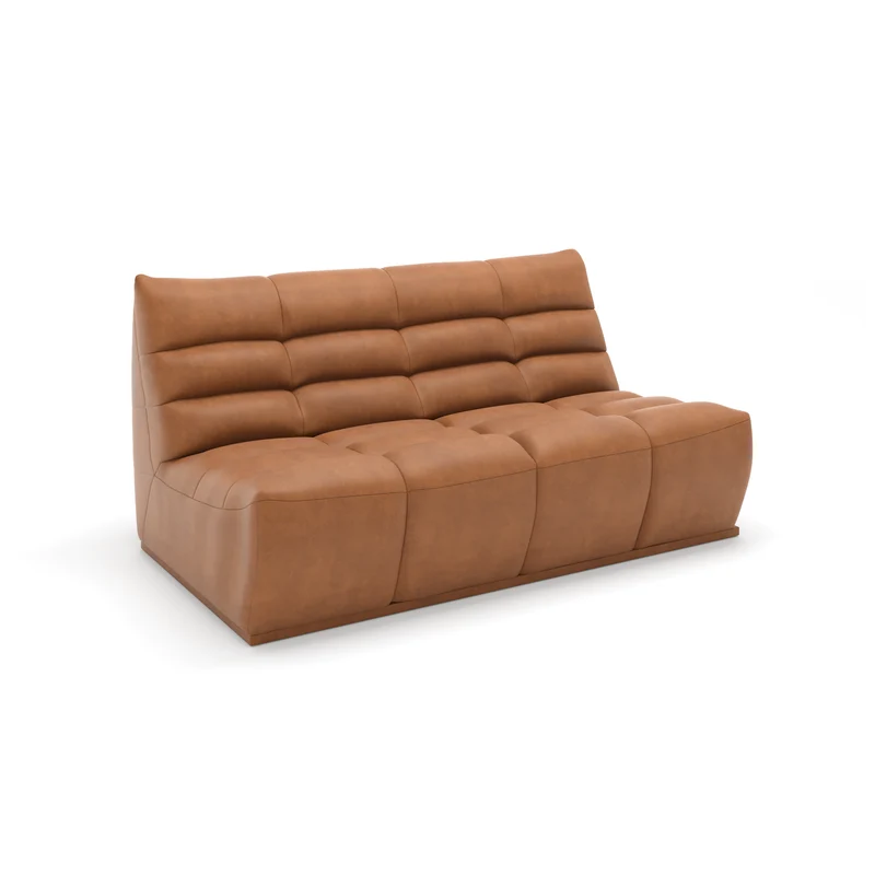 Canapé 4 places modulable JODY Tissu effet cuir vintage
