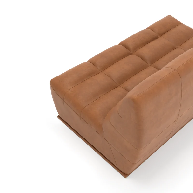 Canapé 4 places modulable JODY Tissu effet cuir vintage