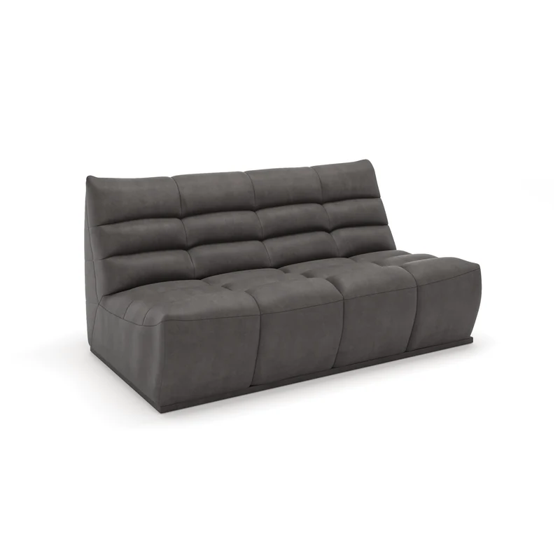 Canapé 4 places modulable JODY Tissu effet cuir vintage
