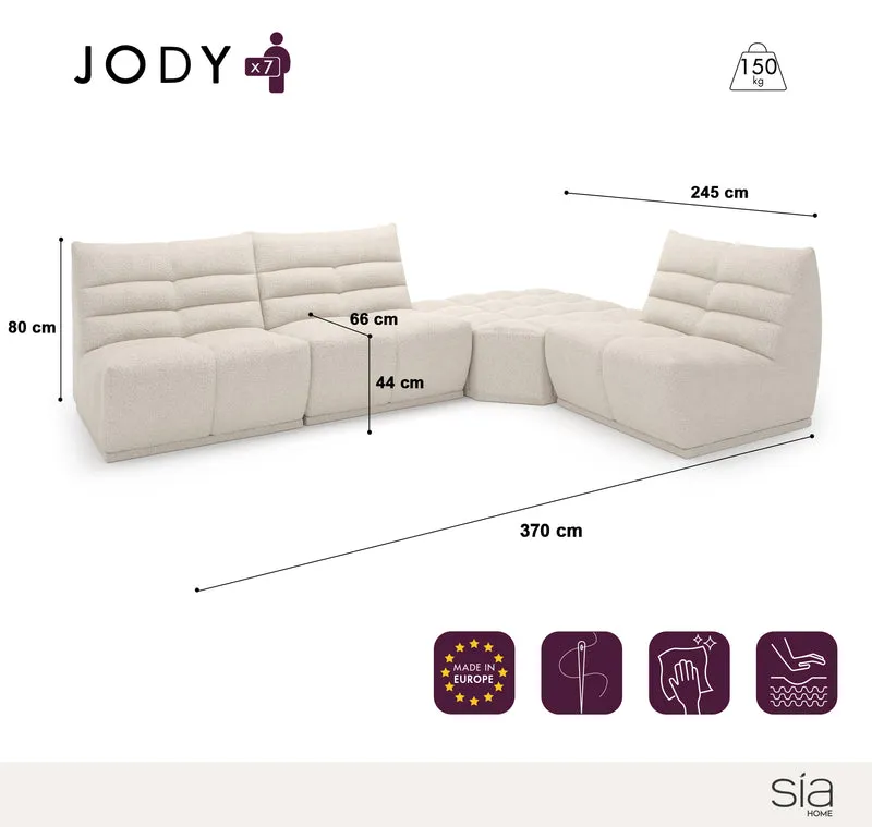 Canapé grand angle droit ou gauche modulable JODY Velours
