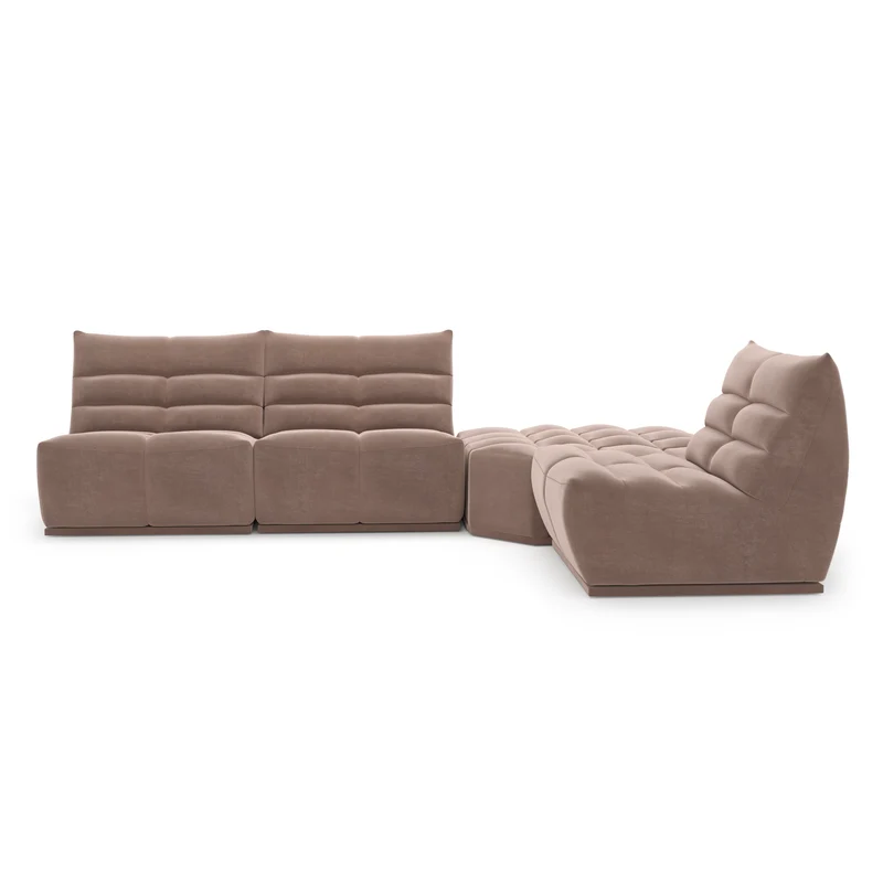 Canapé grand angle droit ou gauche modulable JODY Velours