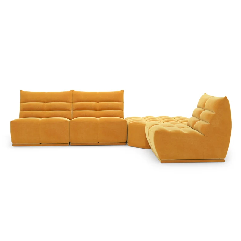 Canapé grand angle droit ou gauche modulable JODY Velours