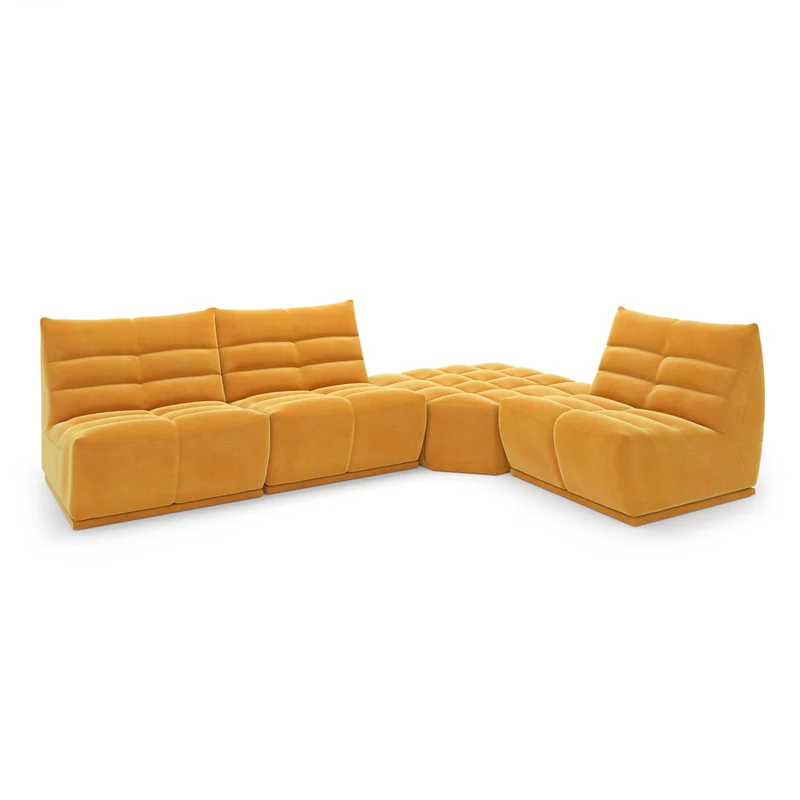 Canapé grand angle droit ou gauche modulable JODY Velours