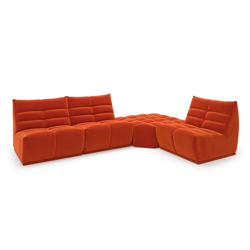 Canapé grand angle droit ou gauche modulable JODY Velours