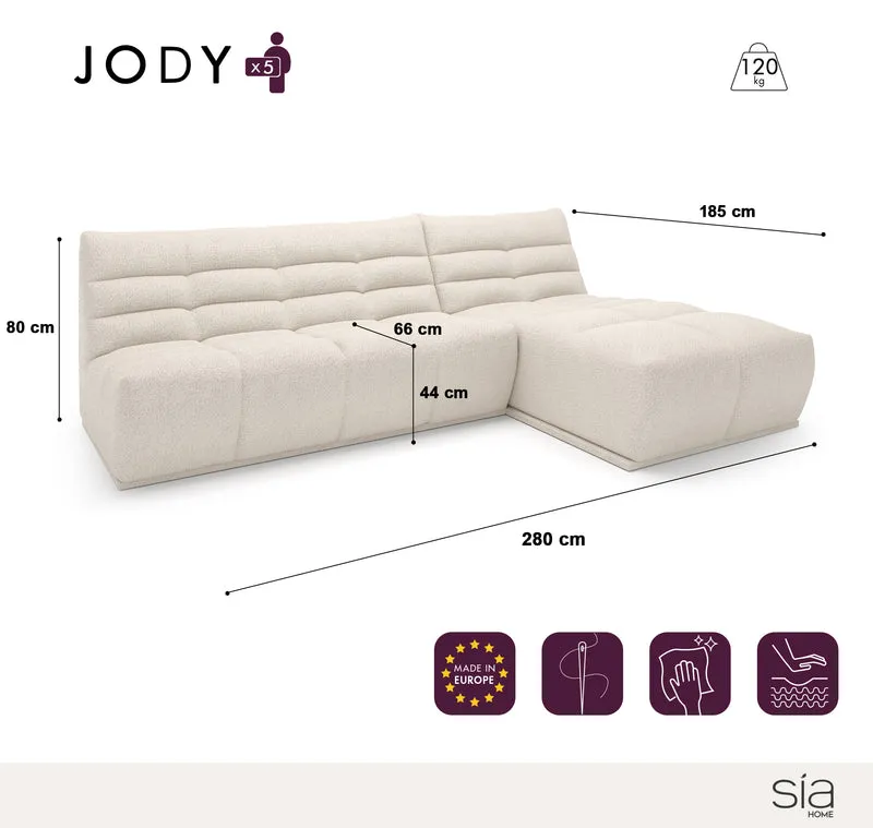 Canapé d'angle droit ou gauche modulable JODY Velours