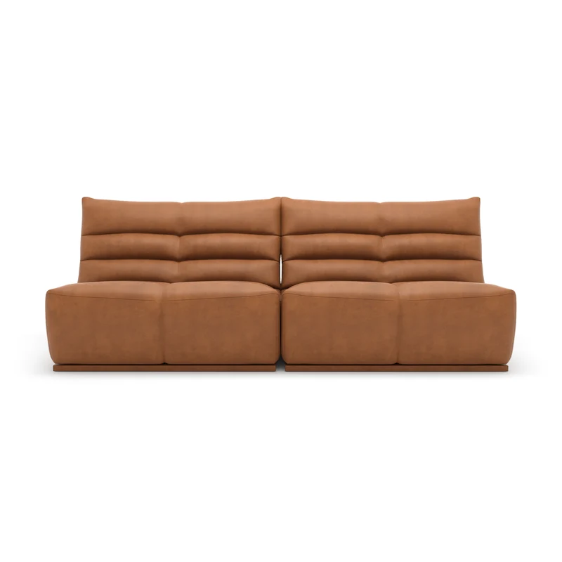 Canapé 5 places modulable JODY Tissu effet cuir vintage