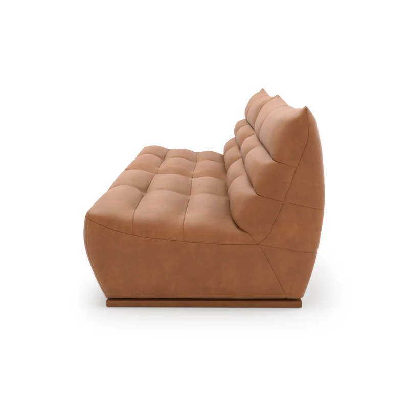 Canapé 5 places modulable JODY Tissu effet cuir vintage