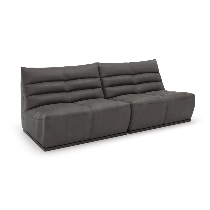 Canapé 5 places modulable JODY Tissu effet cuir vintage