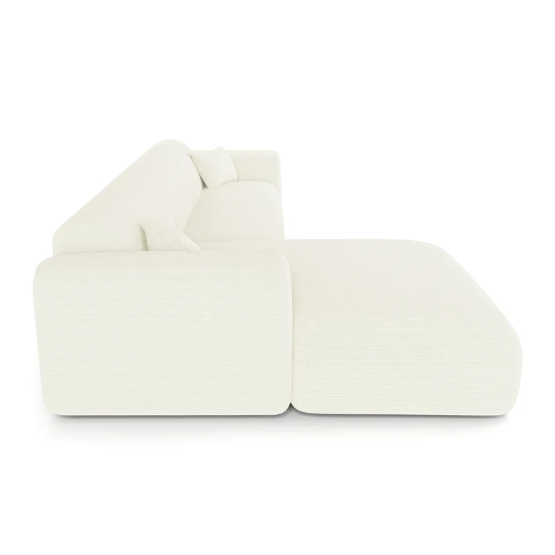 Canapé angle gauche convertible express matelas Dunlopillo 140cm MYRA Velours côtelé
