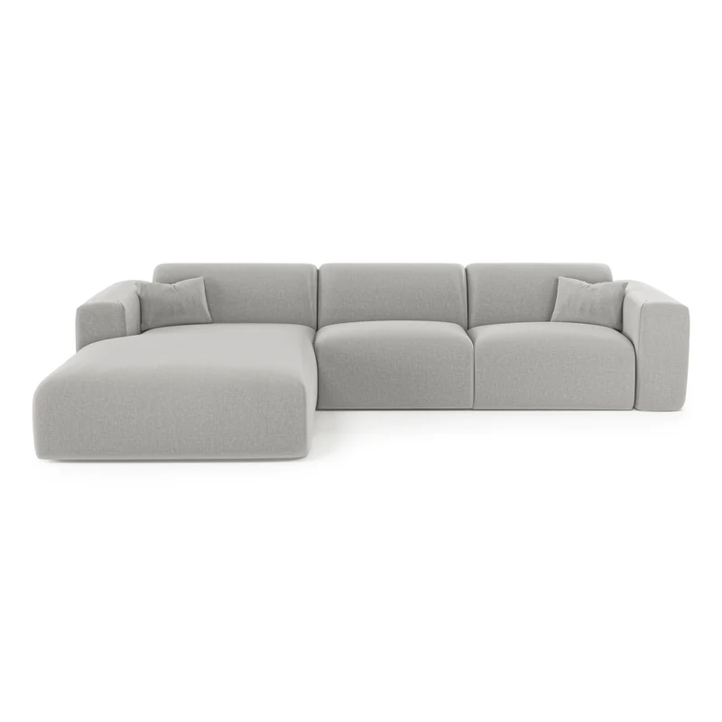 Canapé angle gauche convertible express matelas Dunlopillo 140cm MYRA Tissu tramé