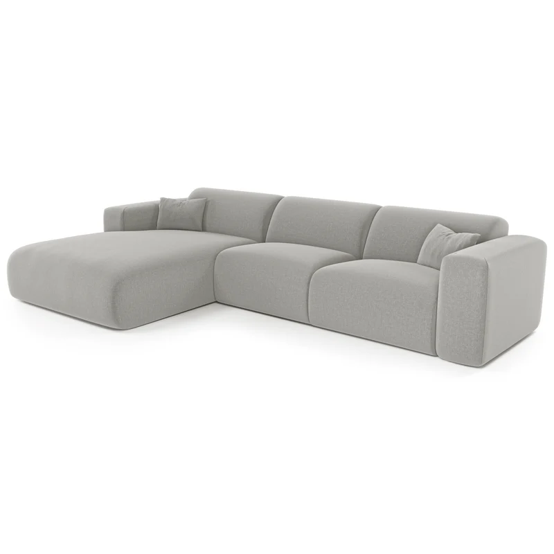 Canapé angle gauche convertible express matelas Dunlopillo 140cm MYRA Tissu tramé